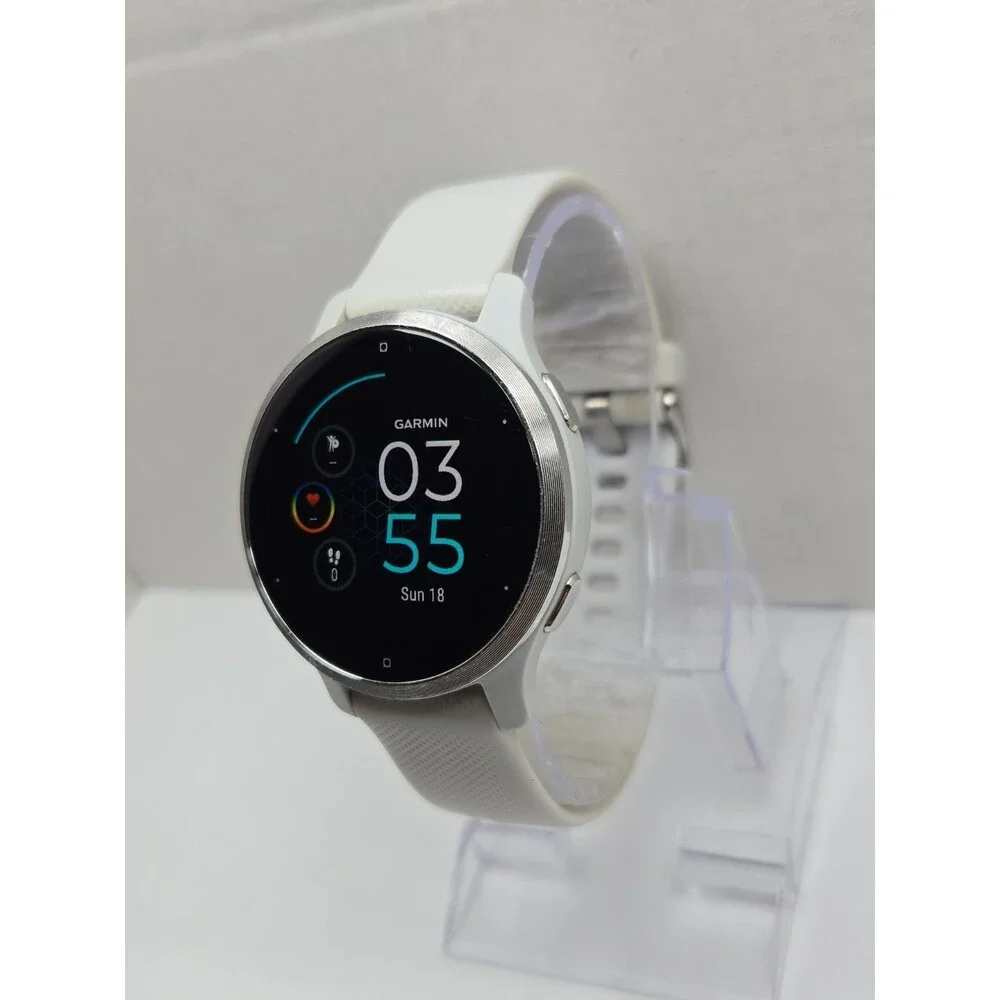 Garmin Venu 2S Smartwatch 40mm GPS Music Multi GNSS AMOLED Silver W/ Charger
